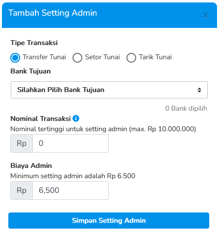 Cara Setting Biaya Admin Fastpay